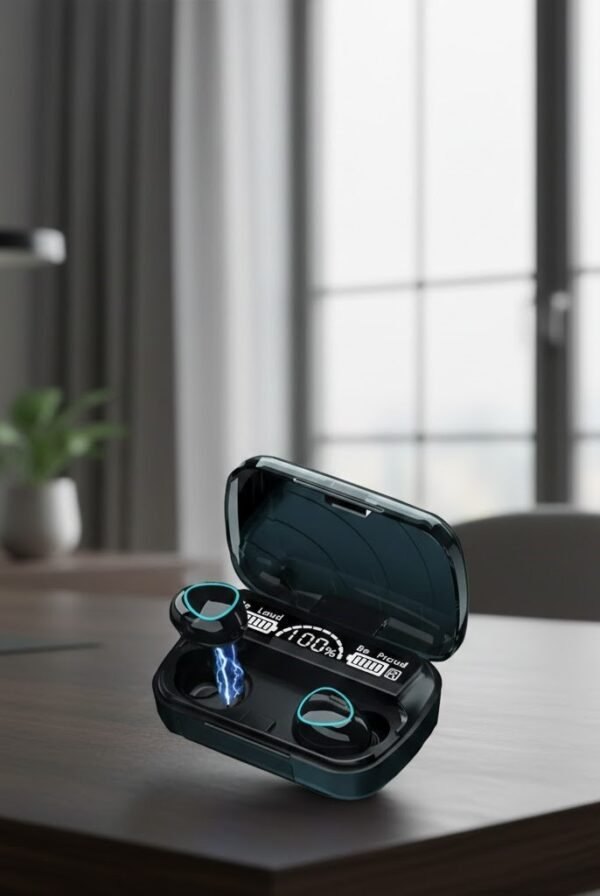 Black Long-Lasting Battery With Fast Charge Earbuds 3 MED 016 Bk 1