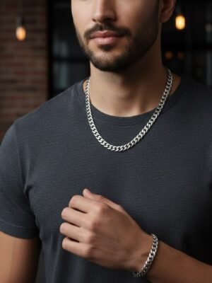 Men's Chain And Bracelet Set