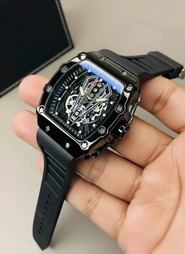 Richard Black Belt Skeleton Watch 1 MWH 004 BK 1