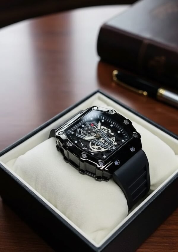 Richard Black Belt Skeleton Watch 2 MWH 004 BK 2