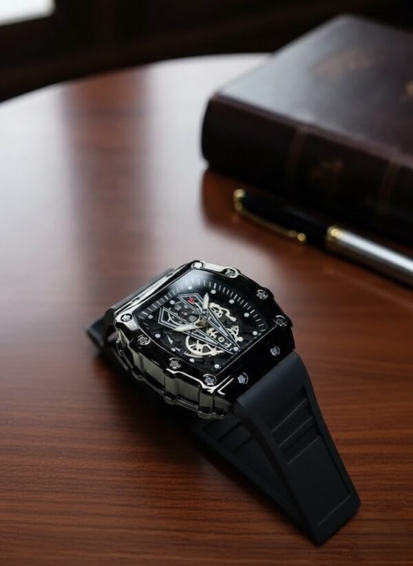 Richard Black Belt Skeleton Watch 3 MWH 004 BK 3