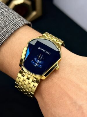 MWH-012-Gol (1) Stylish Men's Quartz Watch with Chain Strap